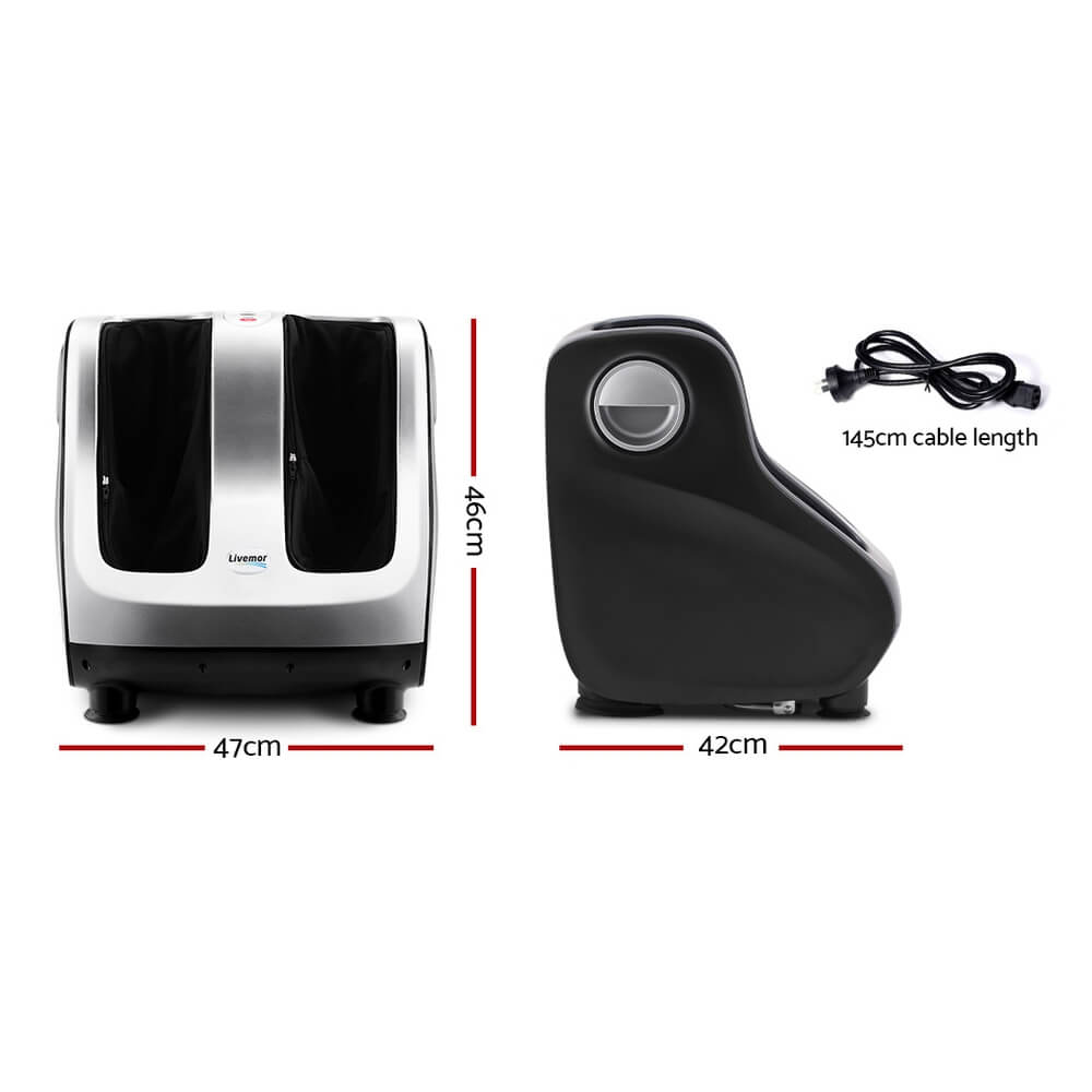 Soothe & Revitalize Your Legs Livemor Foot Massager Shiatsu Ankle Calf Leg Massagers, 360° All-Dimensional Massage, Adjustable Intensity, Portable Design, Dimensions and Sizes