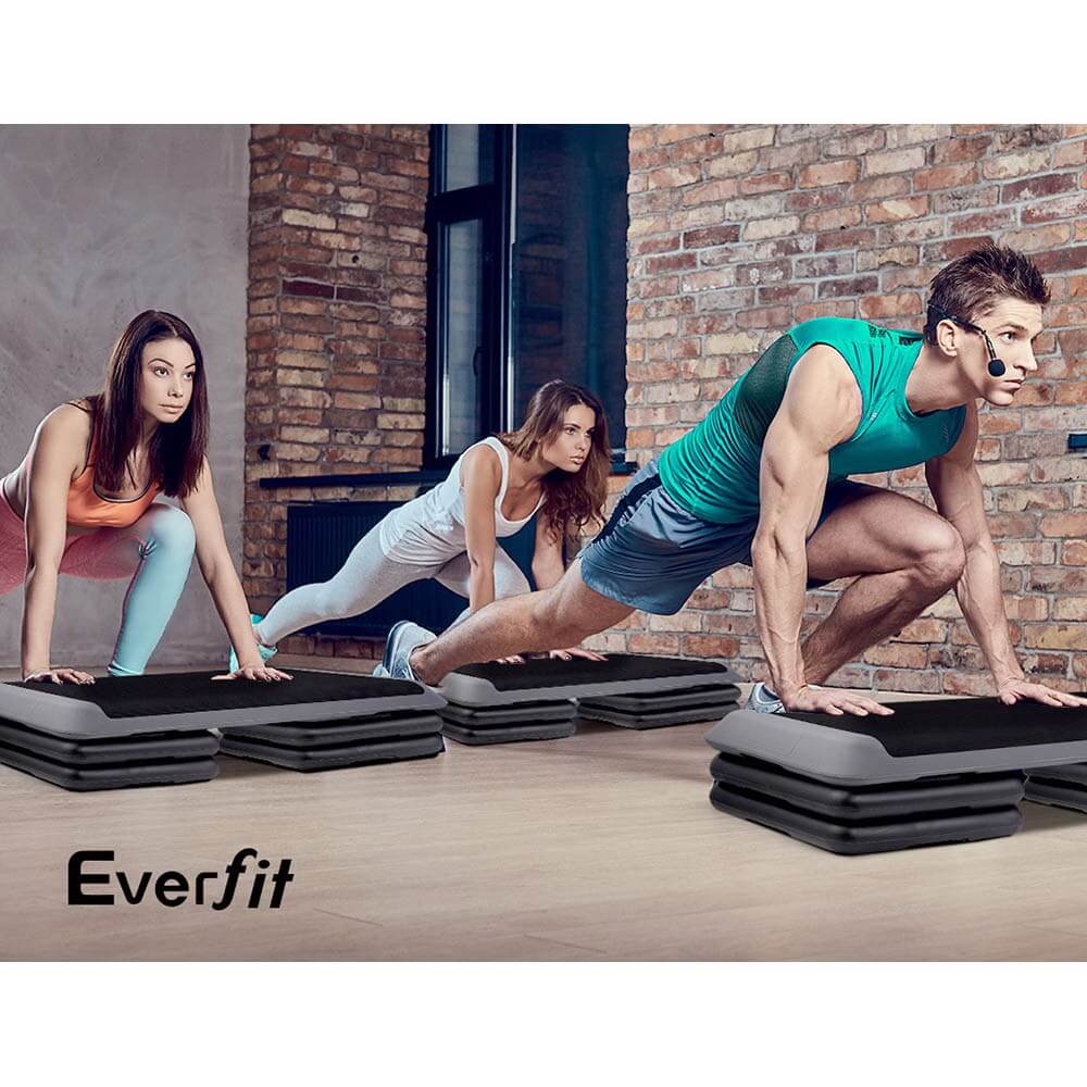 Versatile Step Riser for Intense Aerobic Workouts Everfit Set of 2 Risers, Elevate Step Bench Height, Customizable and Stable Design, Ideal for Home or Gym Use