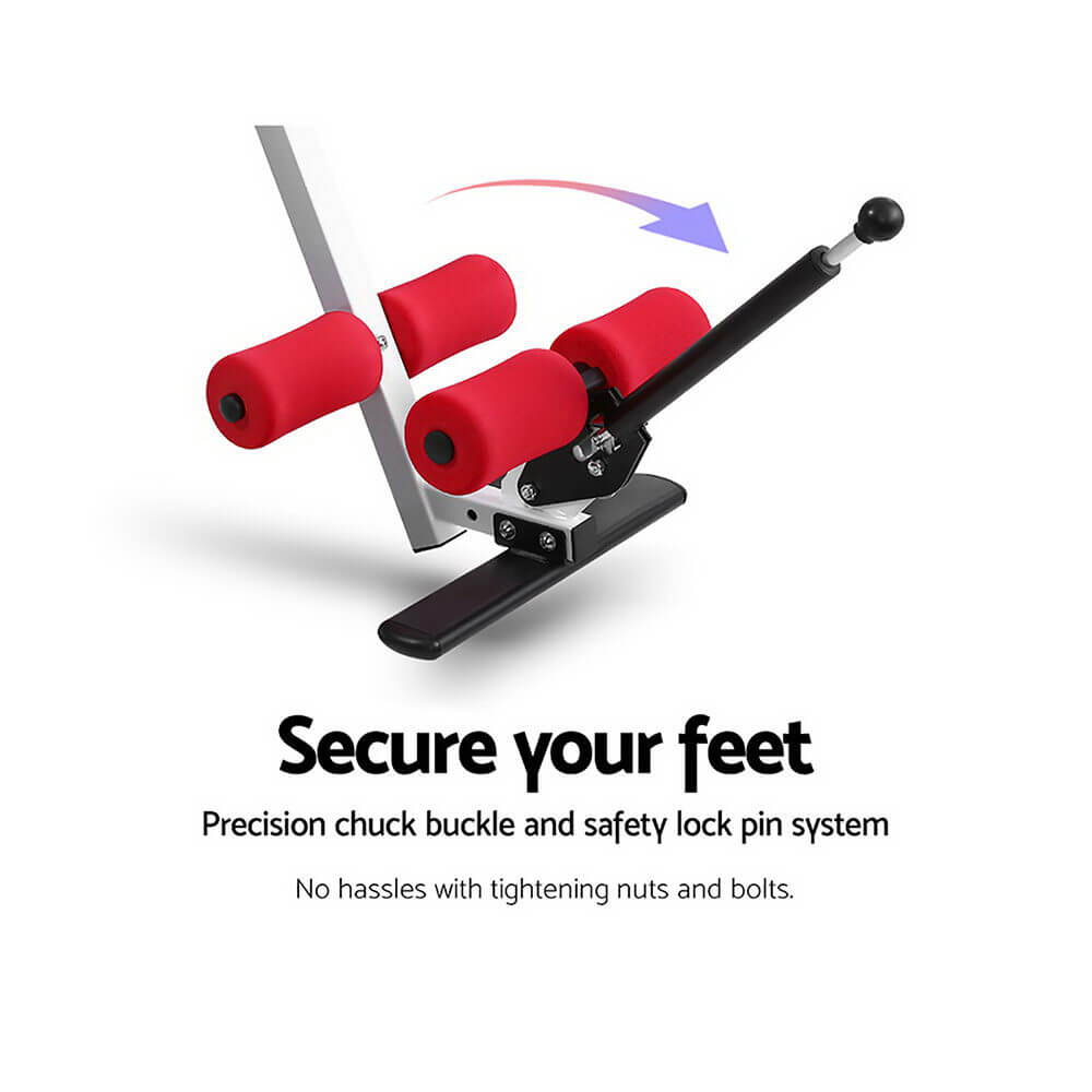 Durable Construction for Long-Term Use Everfit Inversion Table, Gravity Foldable Stretcher Inverter, Red, Industrial-Strength Frame, Maximum Weight 120kg, Non-Slip Rubber Feet