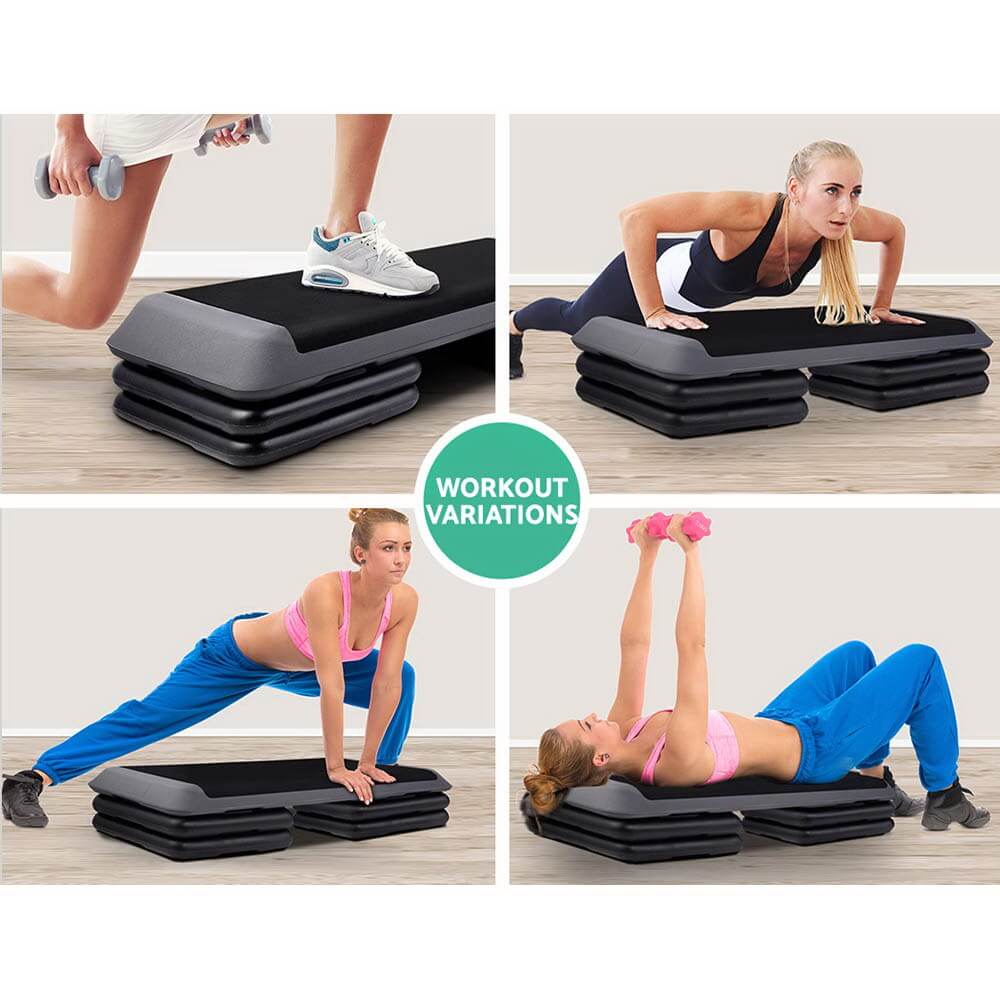 Easy-to-Use Step Riser Solution Everfit Set of 2 Step Risers, Elevate Your Aerobic Workouts, Increase Step Bench Height by 5cm, Non-Skid Pads, Home and Commercial Use