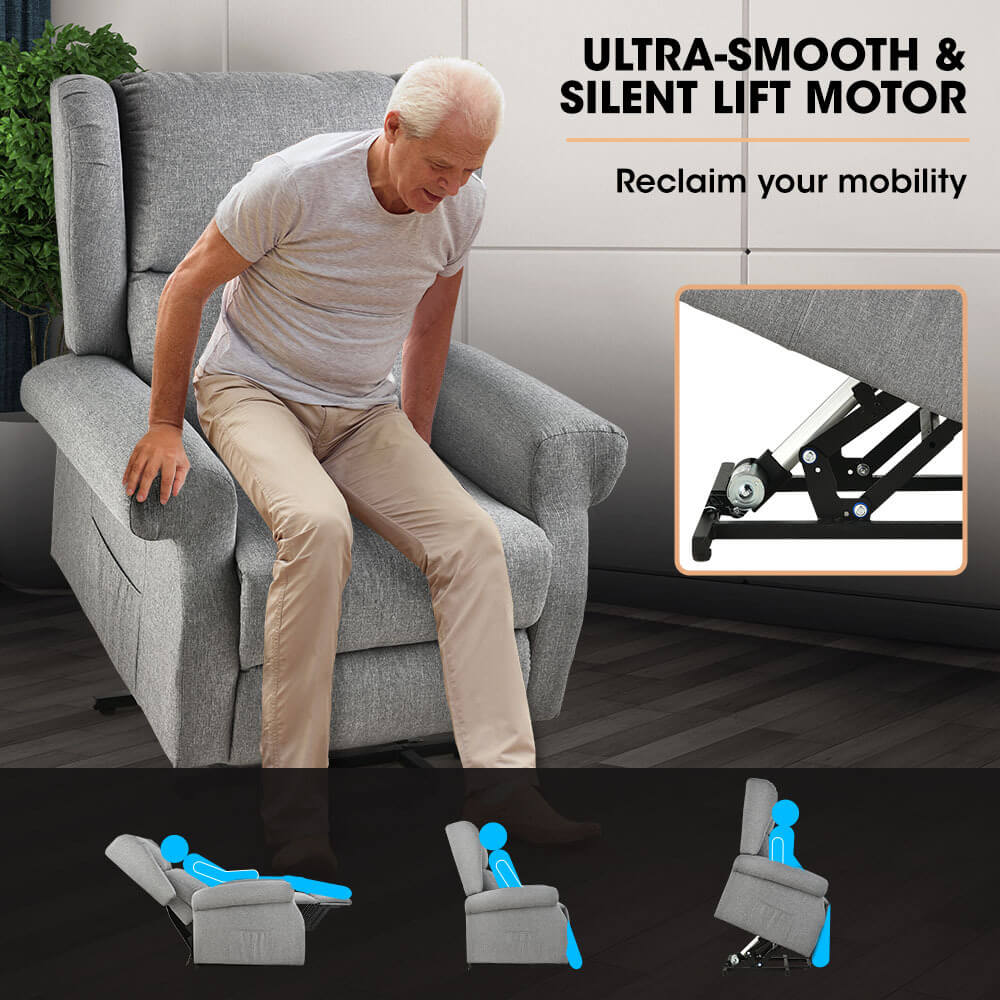 FORTIA Electric Recliner Chair Lift Heated Massage Chairs Lounge Sofa