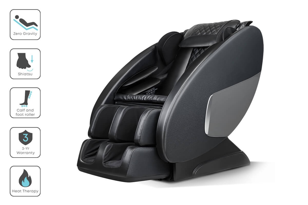 Livemor Electric Massage Chair Recliner Shiatsu Zero Gravity Heating Massager - 3-Speed Intensity Levels, Targeted Massage Modes, LCD Remote with Screen