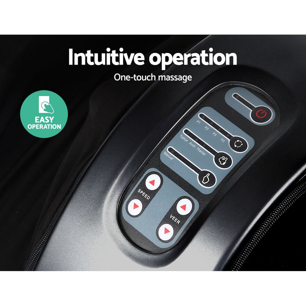 Relaxation at Your Feet Livemor Foot Massager 3-Speed Levels, Washable Fabric Liner, Automatic and Manual Controls, In-Built Roller, Remote Control
