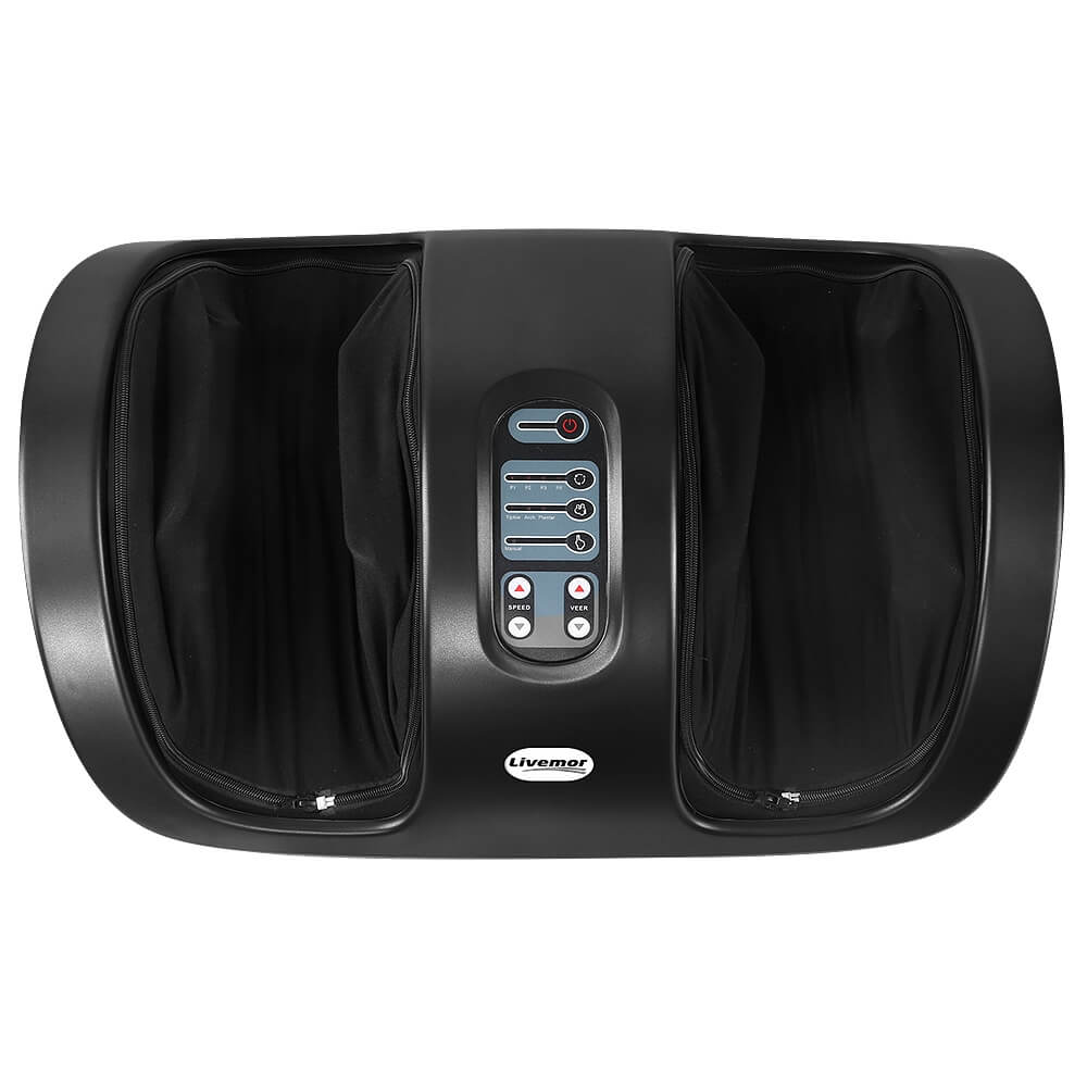 Convenience and Comfort Livemor Foot Massager 3-Speed Levels, Washable Fabric Liner, 360-Degree All-Dimensional Massage, In-Built Roller, Remote Control