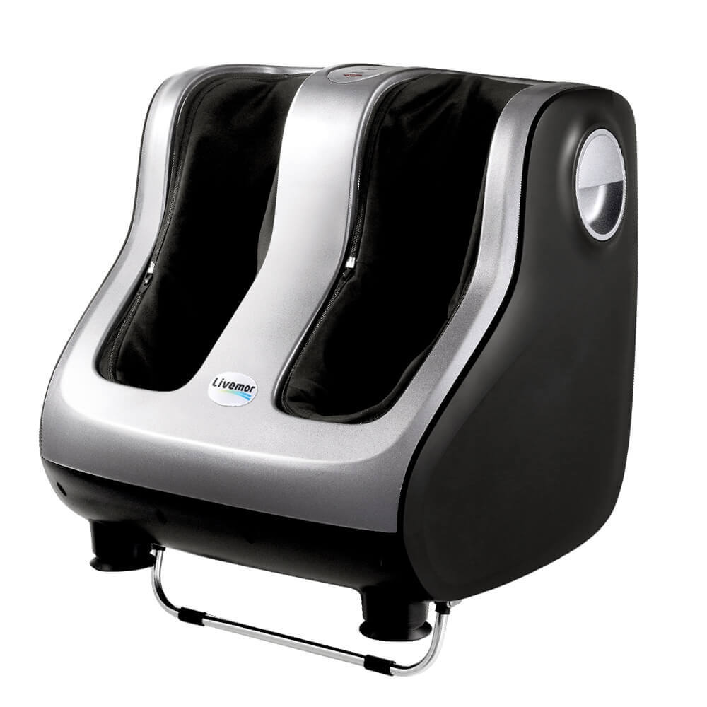 Ultimate Relaxation & Circulation Livemor Foot Massager Shiatsu Ankle Calf Leg Massagers, 360° Massage, 8 Discs for Feet, 4 Discs for Calves, Adjustable Angle