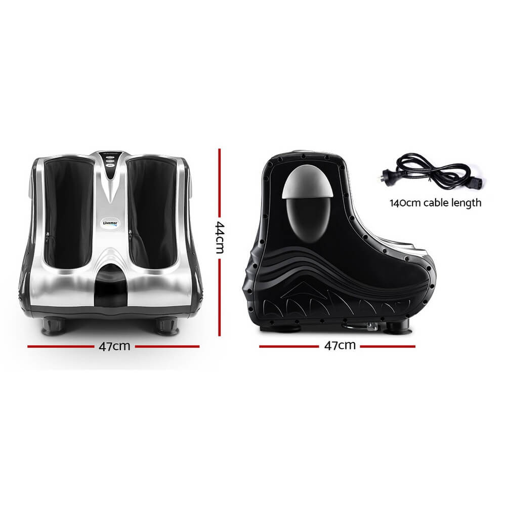 Soothe Your Feet & Legs Livemor Foot Massager Shiatsu Kneading Rolling, In-Built Roller, Air-Pressure Kneading Pads, 4 Motors, 3 Intensity Levels, Adjustable Angle