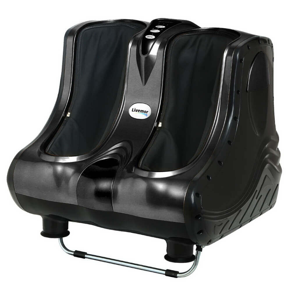 Ultimate Relaxation Livemor Foot Massager Shiatsu Kneading Rolling Ankle Calf Leg Massagers, 360° All-Dimensional Massage, Adjustable Intensity, Washable Foot Sleeve