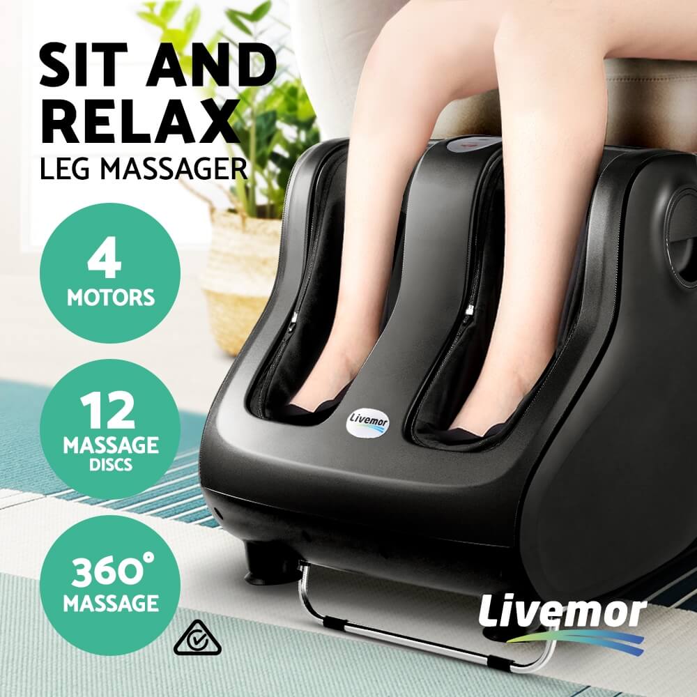 Revitalize Your Feet & Legs Livemor Foot Massager Shiatsu Massage Option, 360-Degree Massage, Adjustable Intensity, 4 Powerful Motors, Auto Shut-Off