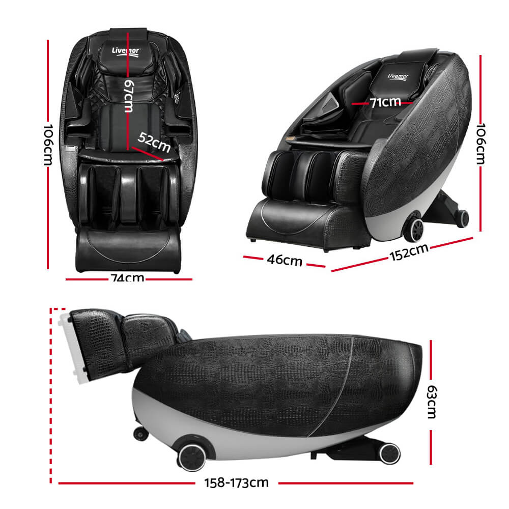 Zero Gravity Electric Massage Recliner Chair Livemor Massage Chair Deluxe (Black)