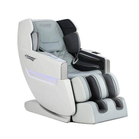 Livemor Massage Chair Electric Zero Gravity Bed Recliner Kneading Massager 130cm SL Track, 12 Auto Programs, Buttock Massage, Advanced Body Rollers, Zero Gravity