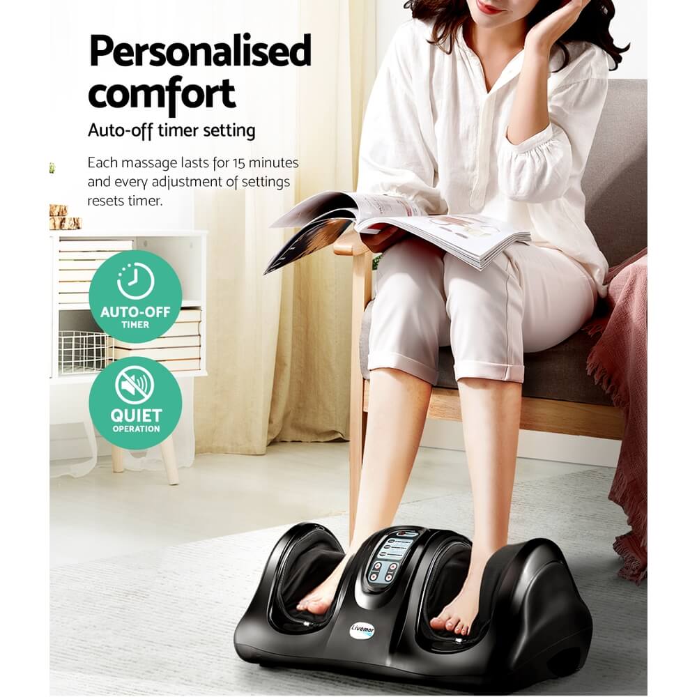 Experience Personalized Comfort Livemor Foot Massager Customizable Massage, Auto Shut-Off, Portable Design, Remote Control, Powerful Motors, Soothes Aches and Pains