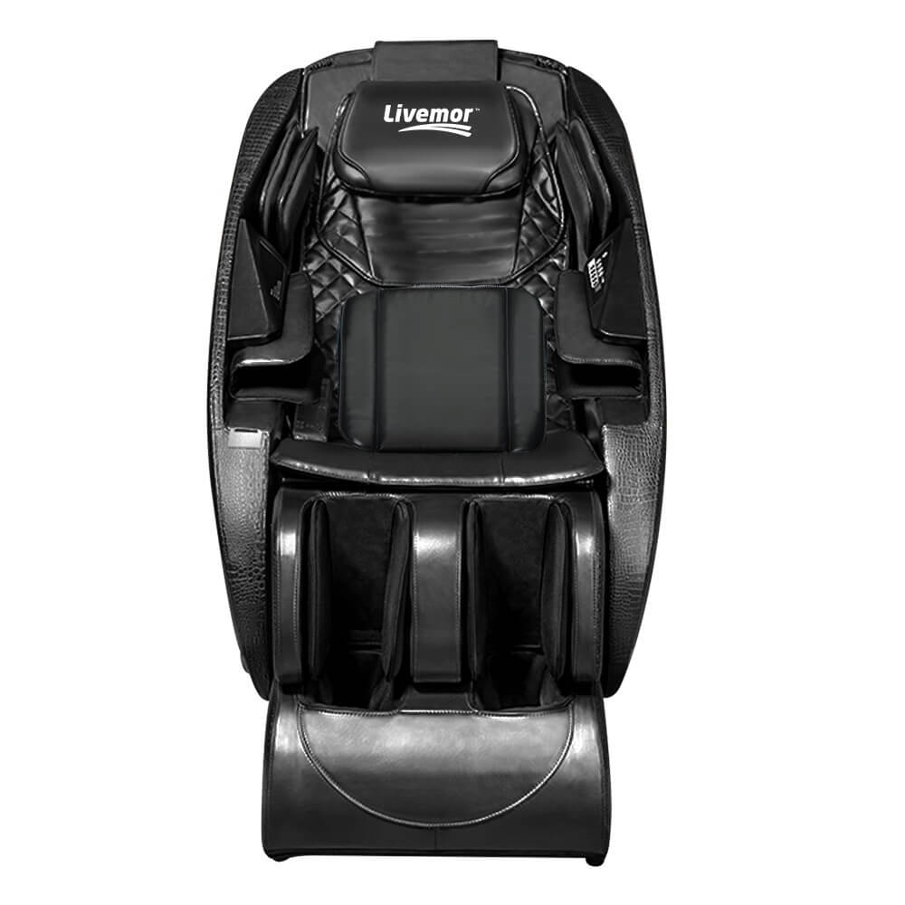 Livemor Massage Chair Deluxe Zero Gravity Livemor Massage Chair Deluxe (Black) SL Track, Advanced Body Rollers, Waist Heating