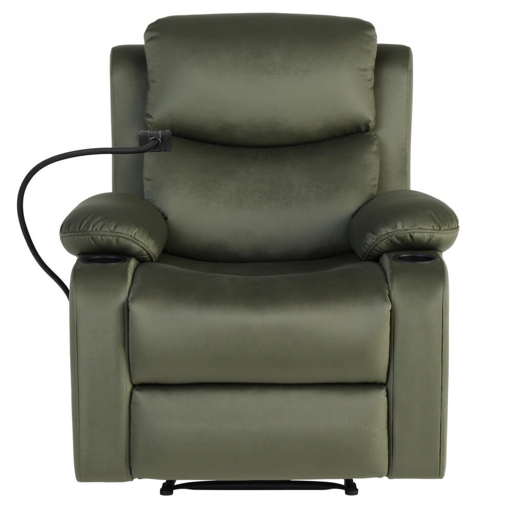 Green RECLINER ComfortLounge Massage chair with cup holders