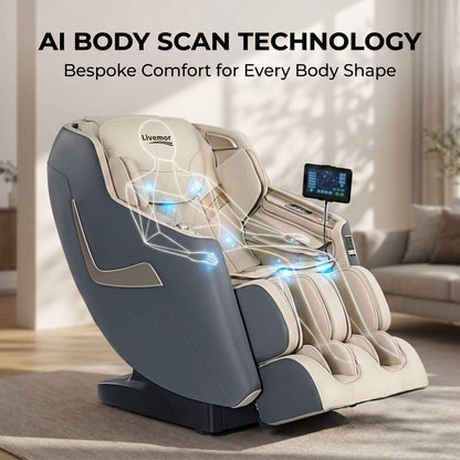 3D OPAL Electric Massage Chair with AI body scan technology in a living room setting