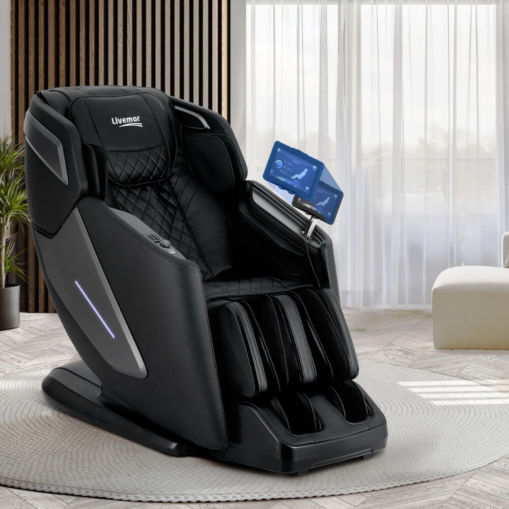 Black 4D REILY Massage Chair Electric roll with digital display