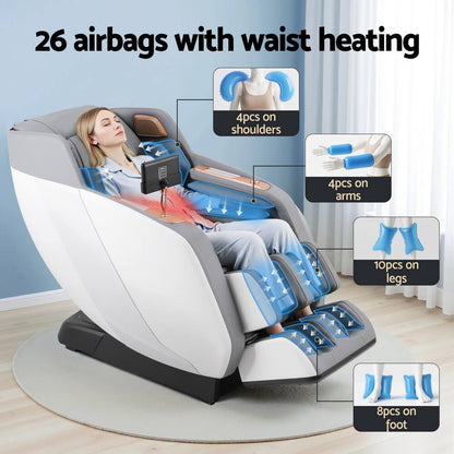 4D ROWA Massage Chair  Airbags with airbag distribution and heating features