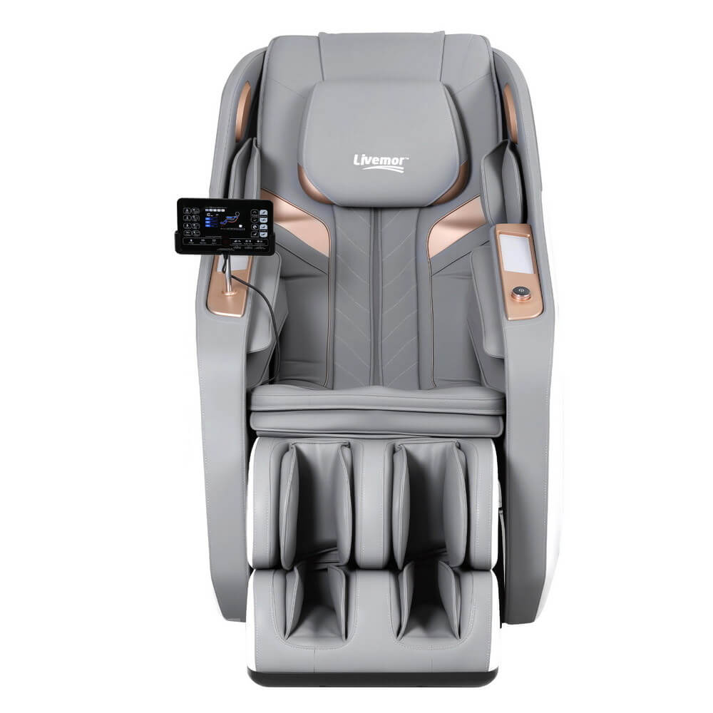 Gray 4D ROWA Massage Chair  Zero-Gravity with control panel