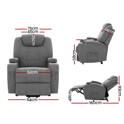 Artiss Electric Recliner lift with dimensions