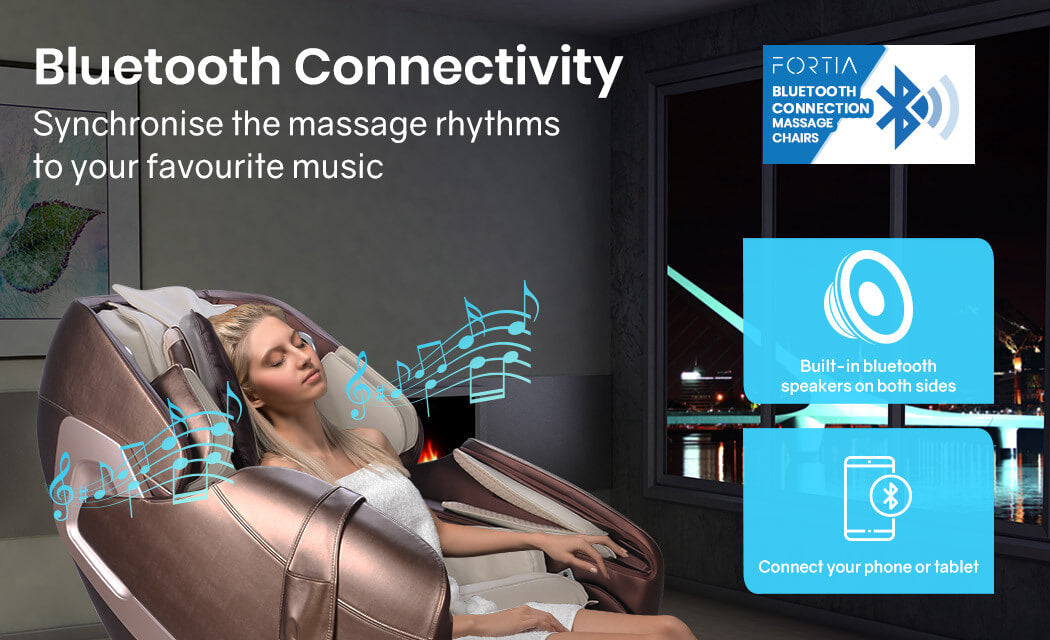 Bluetooth Connectivity Massage Chair FORTIA Zero Gravity
