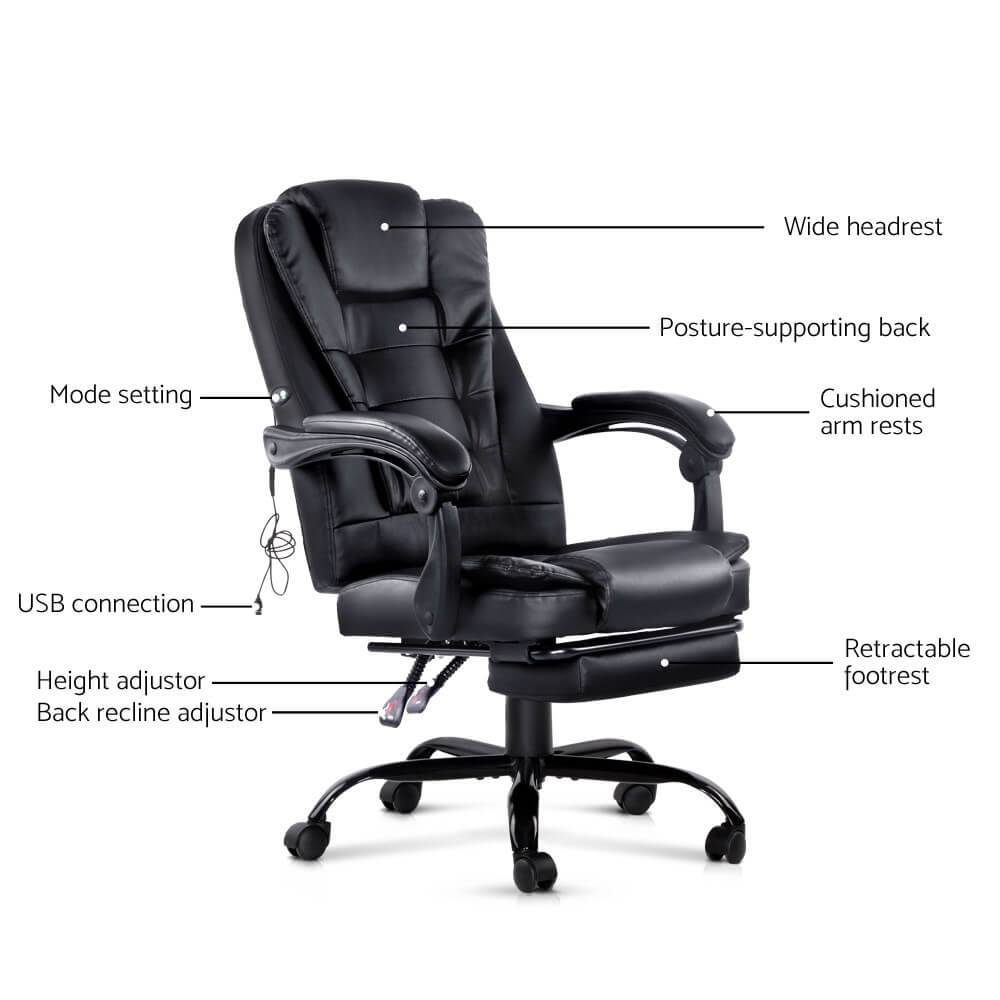 DailyStretch-Artiss-2-Point-Massage-Office-Chair-Back-View-Padded