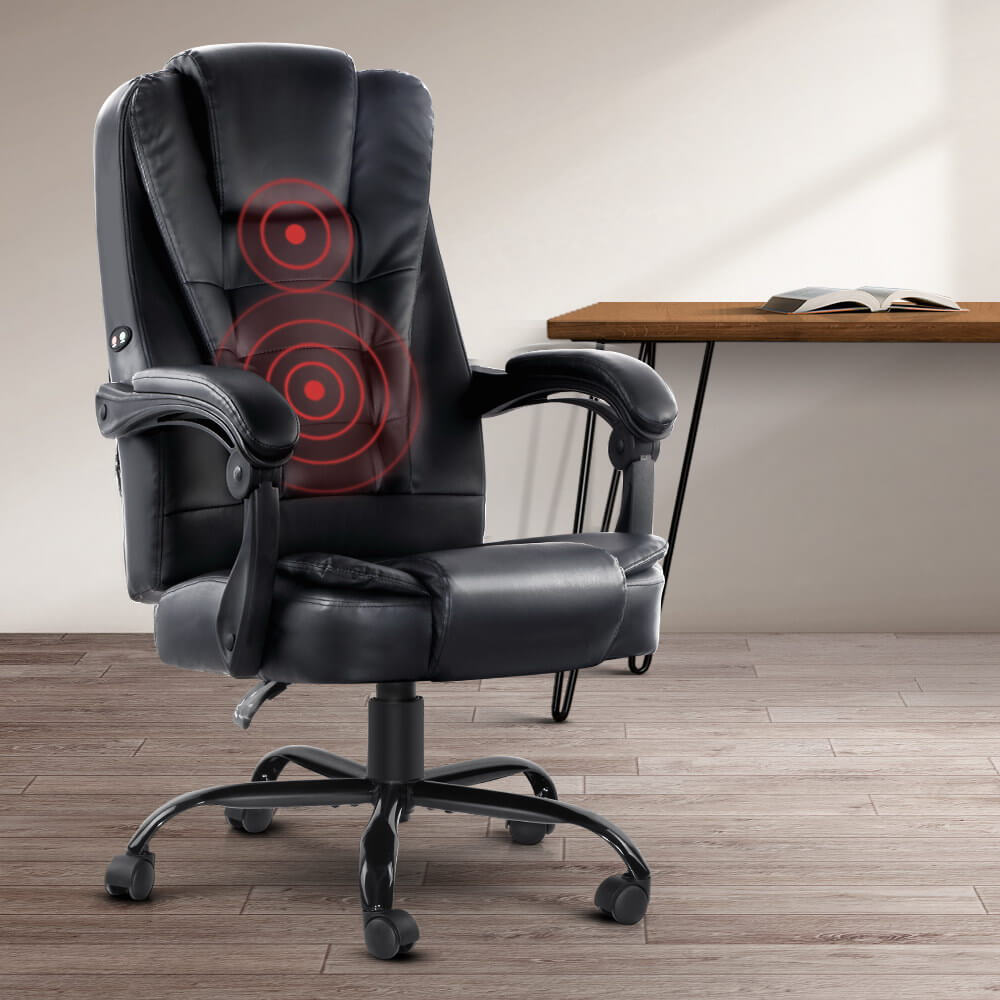 DailyStretch-Artiss-2-Point-Massage-Office-Chair-Front-View-PU-Le