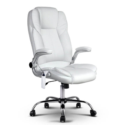 DailyStretch-Artiss-8-Point-Massage-Office-Chair-Front-View-PU-Leat