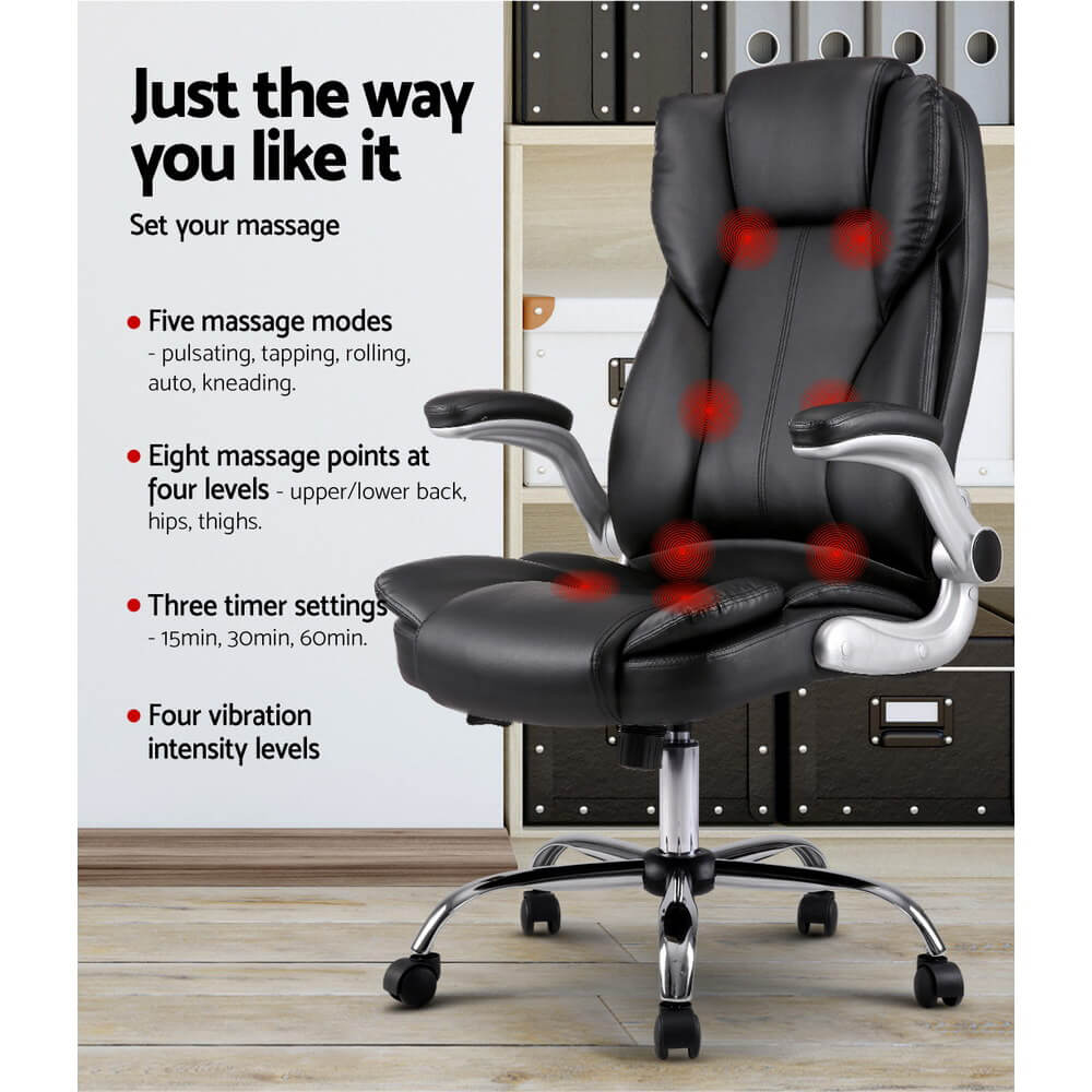 DailyStretch-Artiss-8-Point-Massage-Office-Chair-Dual-Wheel-Castors