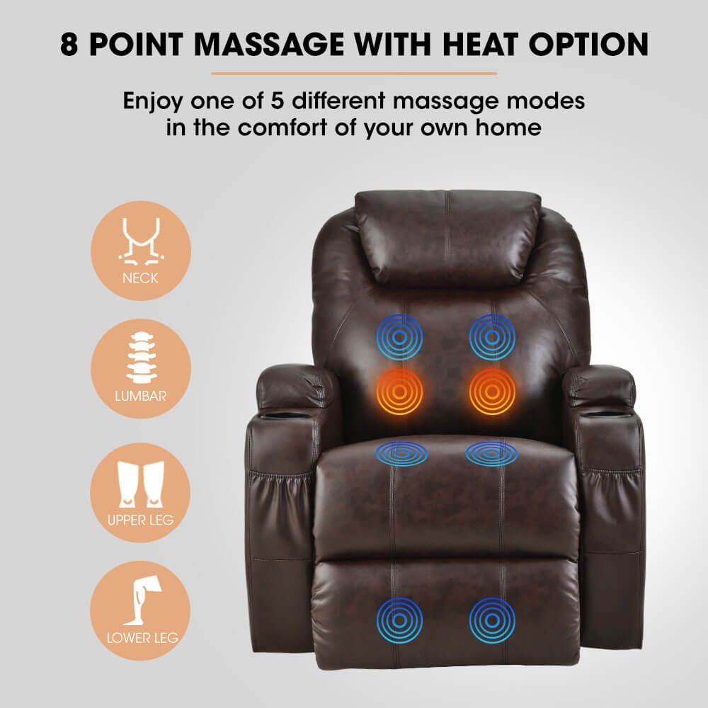 FORTIA Electric Recliner chair massager, 8-Point Massage with Heat Option