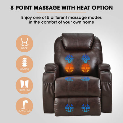 FORTIA Electric Recliner chair massager, 8-Point Massage with Heat Option