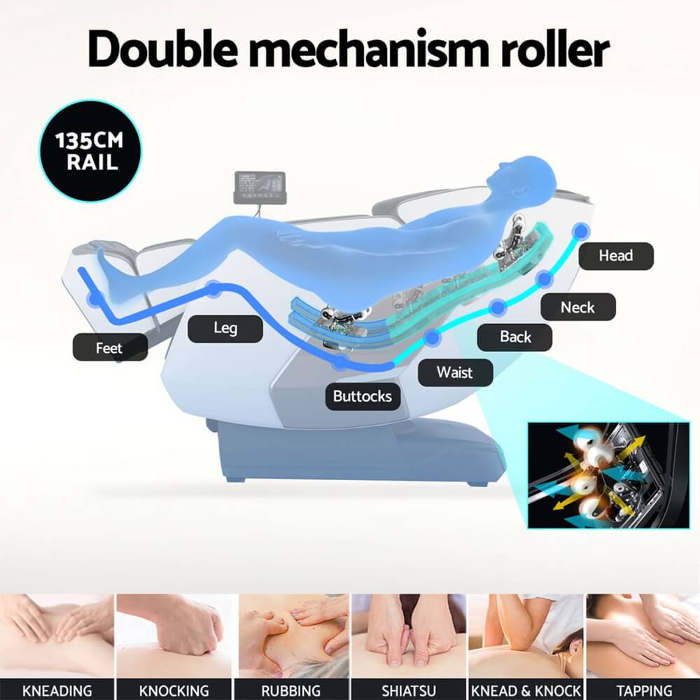 Massage roller with labeled parts LIVEMOR 4D REILY Massage Chair roller