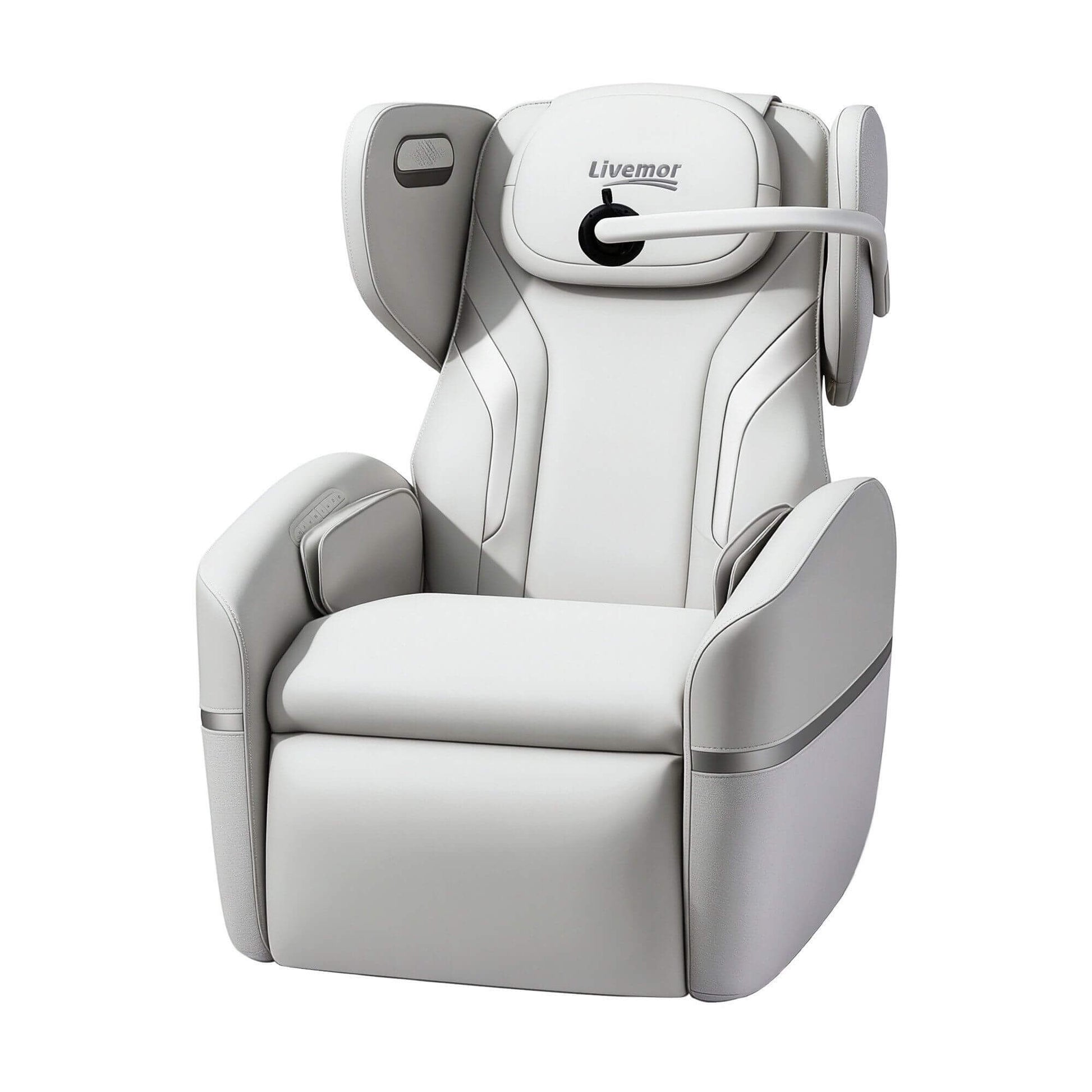 White LIVEMOR AI-ZENO Electric 3Dwith gray accents on a white background