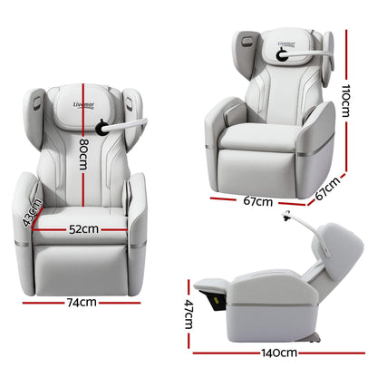 LIVEMOR AI Electric Sizes with dimensions marked on a white background