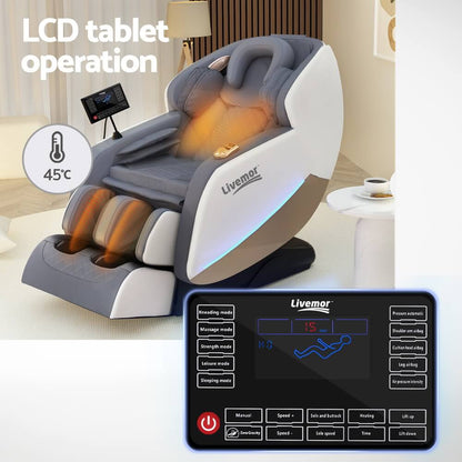LIVEMOR BERYL Massage Chair with LCD control panel and heating element