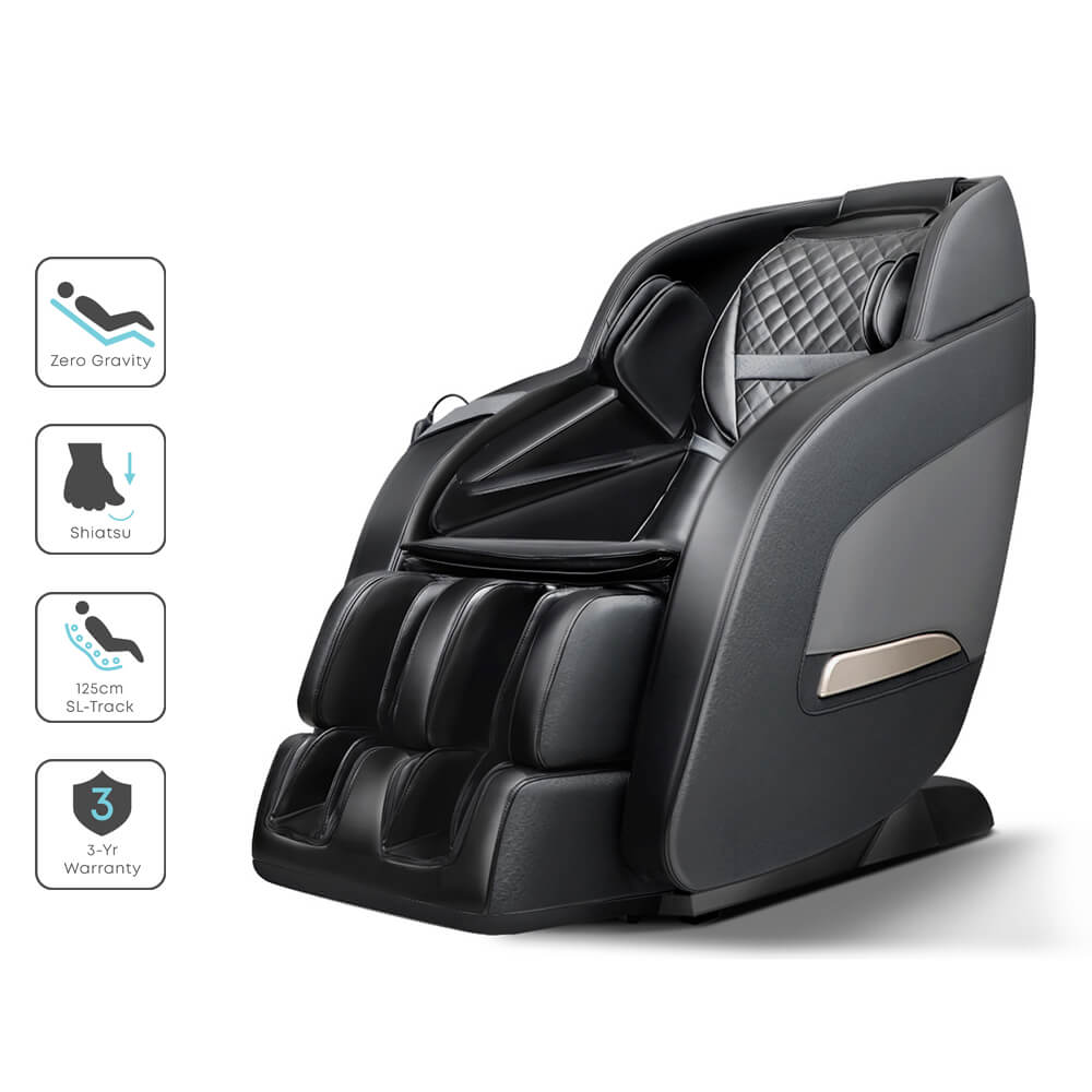 Livemor Electric Massage Chair Zero Gravity Recliner Shiatsu Heating Massager Deep Tissue Roller, SL-Track Design, 2-in-1 Foot Rollers, 3-Year Warranty
