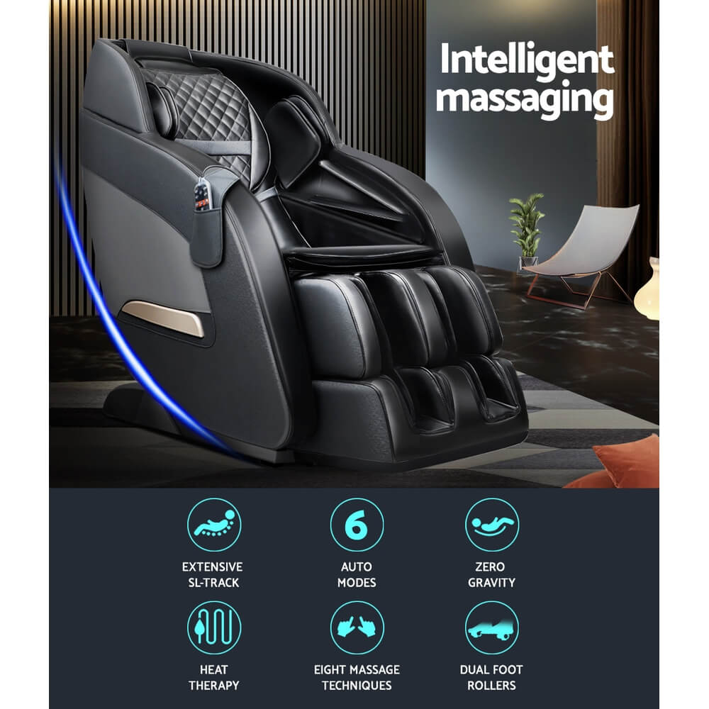 Livemor Electric Massage Chair Zero Gravity Recliner Shiatsu Heating Massager Exclusive Massage Techniques, Strength and Speed Adjustments, Built-in Wheels