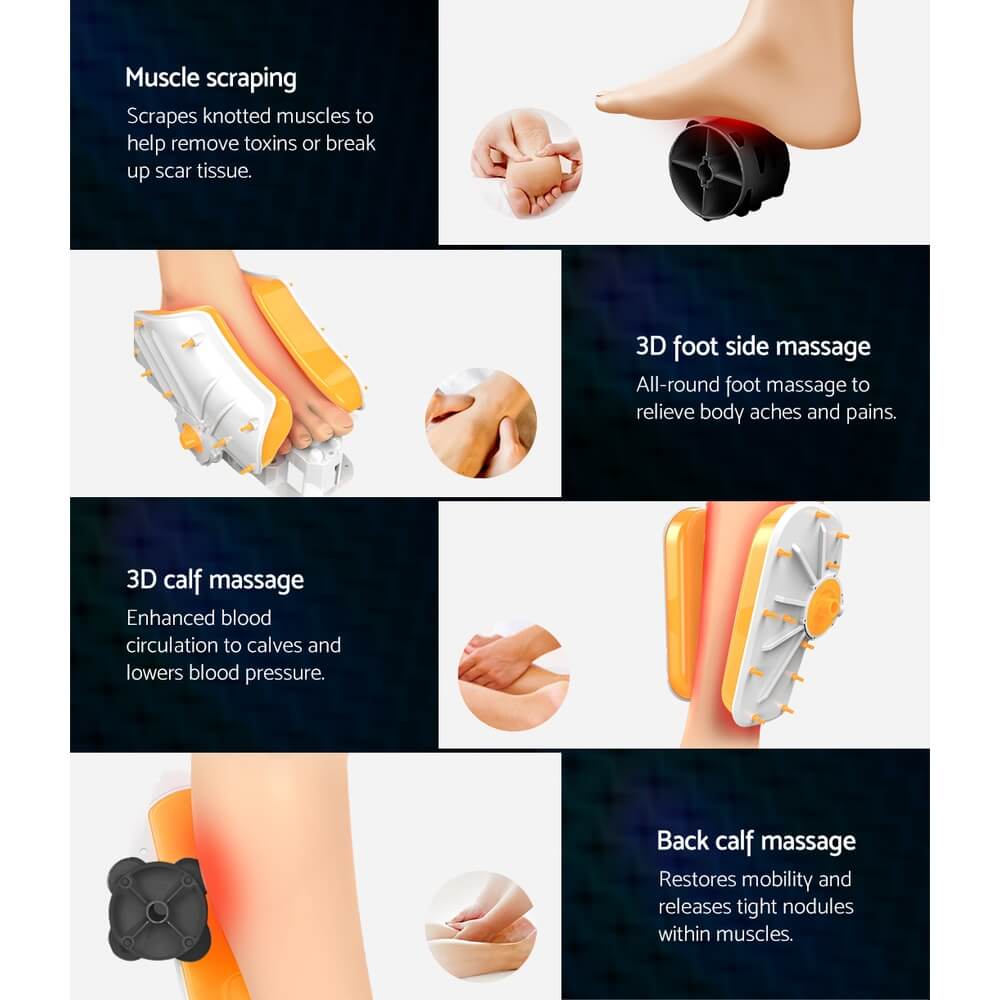 Relaxation & Wellness Livemor Foot Massager Shiatsu Circulation Enhancer, 3 Intensity Levels, Adjustable Angle, Washable Foot Sleeves, Portable Handles