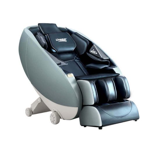 Livemor Massage Chair Deluxe Blue Zero Gravity Electric Recliner Chair 5 Auto Programs, 4 Targeted Modes, 130cm SL Track, Body Scanning, Waist Heating, Premium Sound System