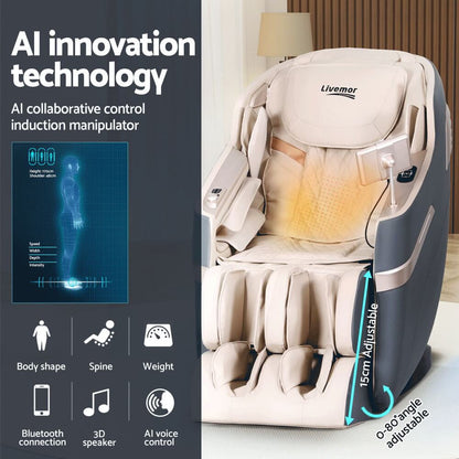 Livemor 4D SINA Massage Chair AI with AI innovation technology features
