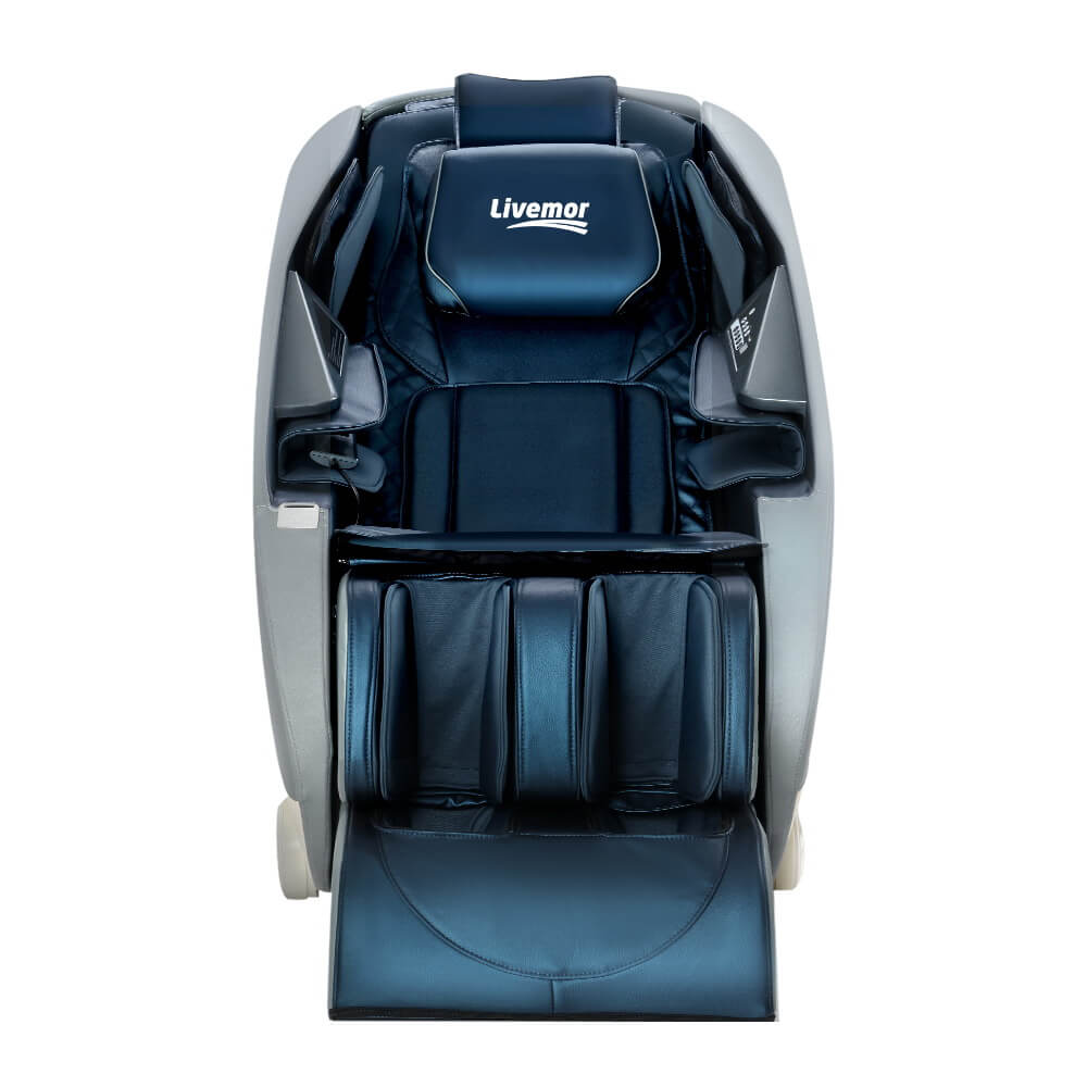 Zero Gravity Electric Recliner Chair Livemor Deluxe Blue Massage Chair 5 Auto Programs, 4 Targeted Modes, SL Track, Waist Heating, Premium Sound System, Easy Operation