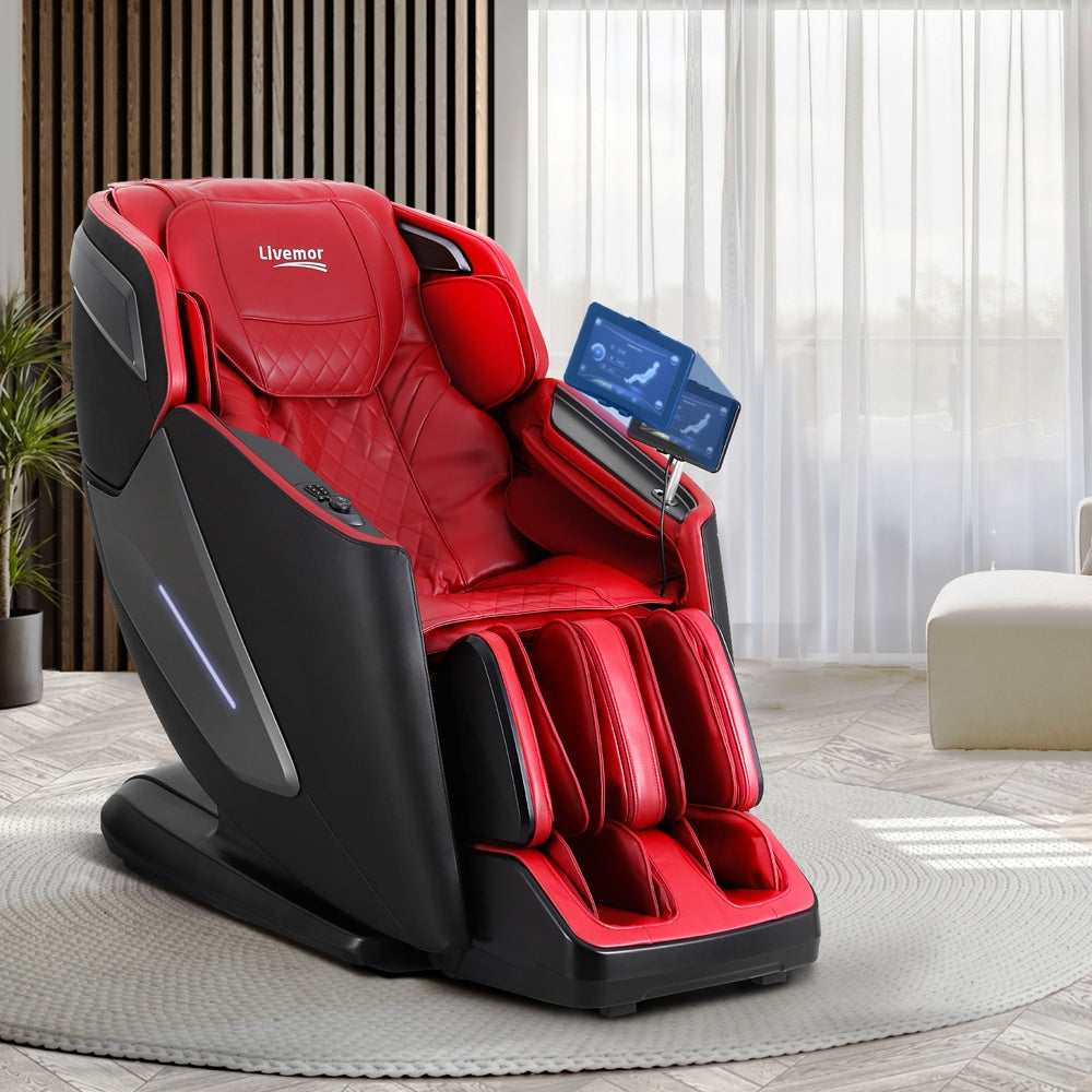 LIVEMOR 4D ALORA Massage Chair Electric Recliner Home Red