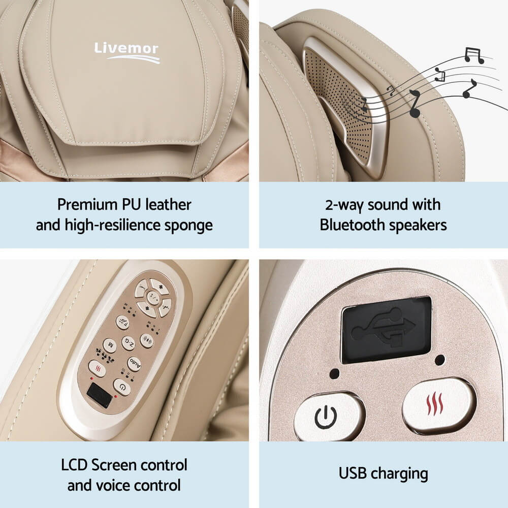 Massage chair with features highlighted, OLIN Massage Chair recliner
