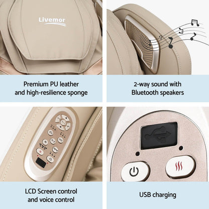 Massage chair with features highlighted, OLIN Massage Chair recliner
