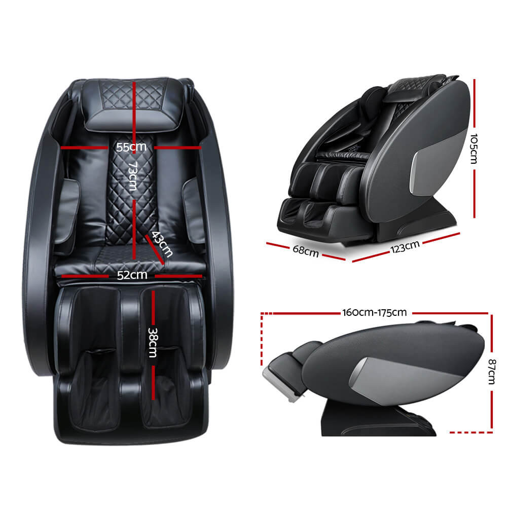Recliner Shiatsu Zero Gravity Heating Massager Livemor Electric Massage Chair - Full Auto Extension, Sleep Mode, Built-in Wheels, 3-Year Warranty