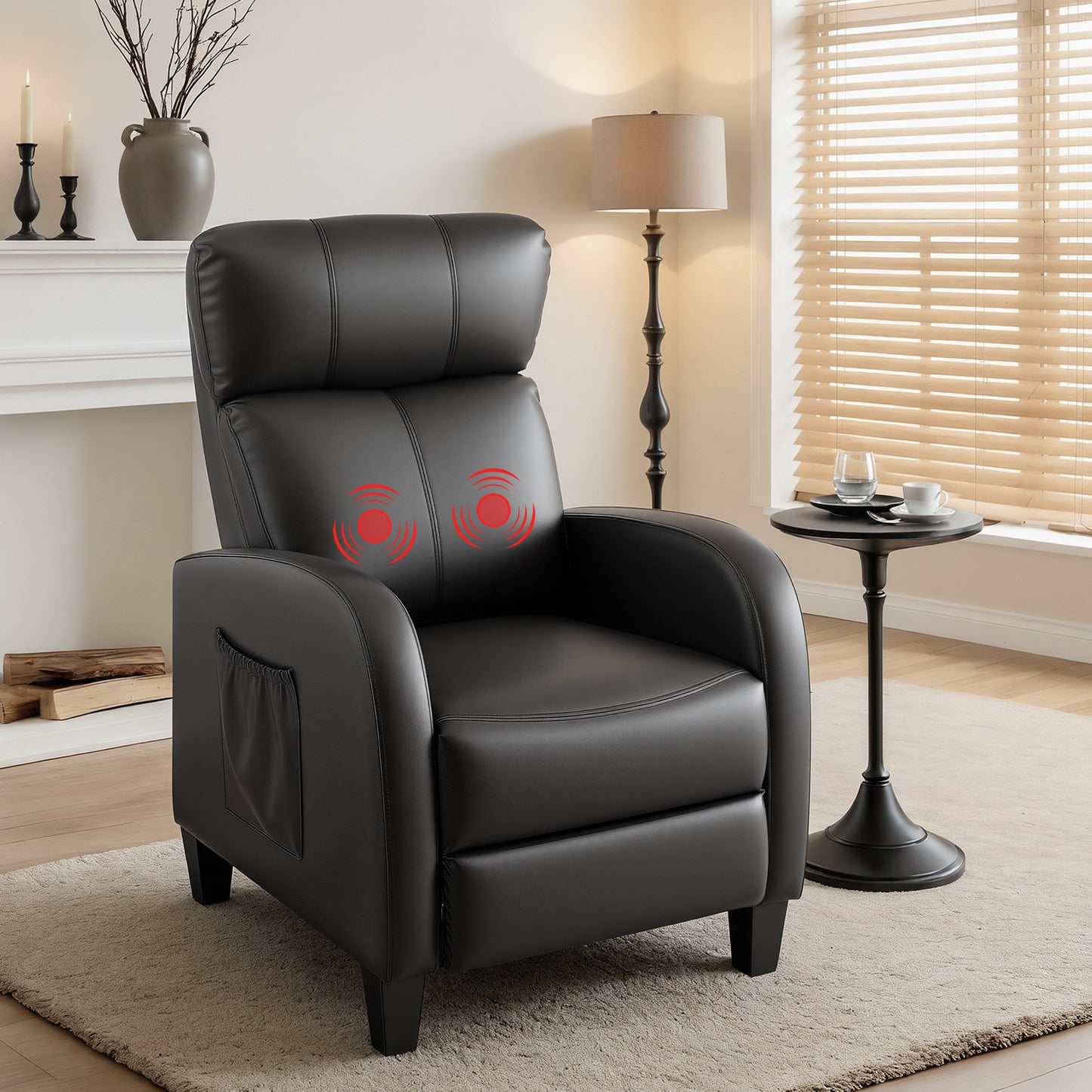 ARTISS RECLINER CompactLounge Massage Chair – Black PU