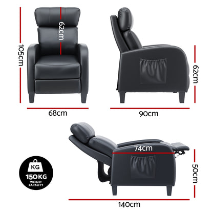 ARTISS RECLINER CompactLounge Massage Chair – Black PU