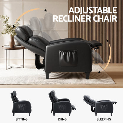 ARTISS RECLINER CompactLounge Massage Chair – Black PU