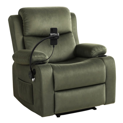 ARTISS RECLINER Chair Heated Massage Chair with Phone Holder Velvet