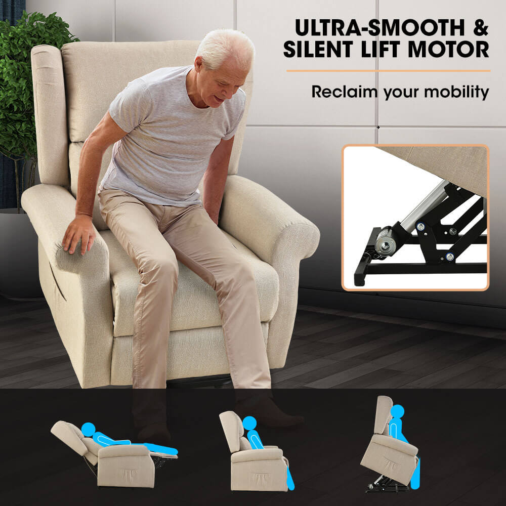 Recliner Chair Electric Massage Ultra-smooth & Silent lift Motor