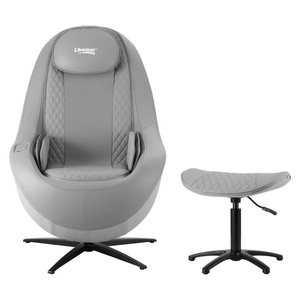 ROLI Massage Chair Electric with ottoman on a white background