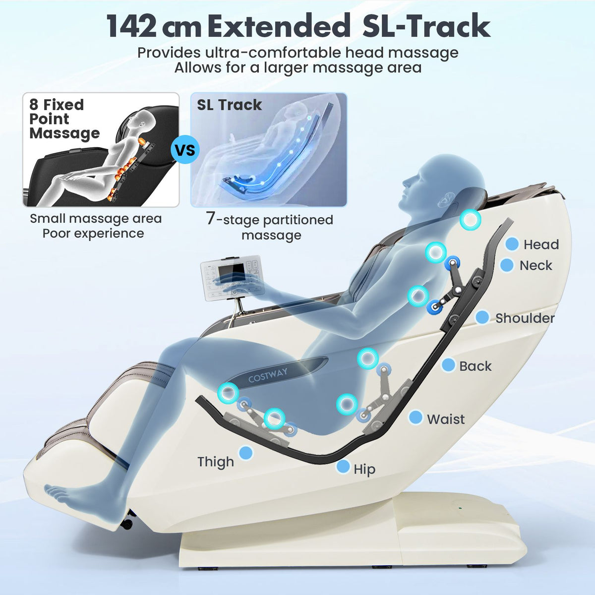 3D THERAPY 36 SL Track 3D Massage Chair Full Body Zero Gravity Massage with Airbags